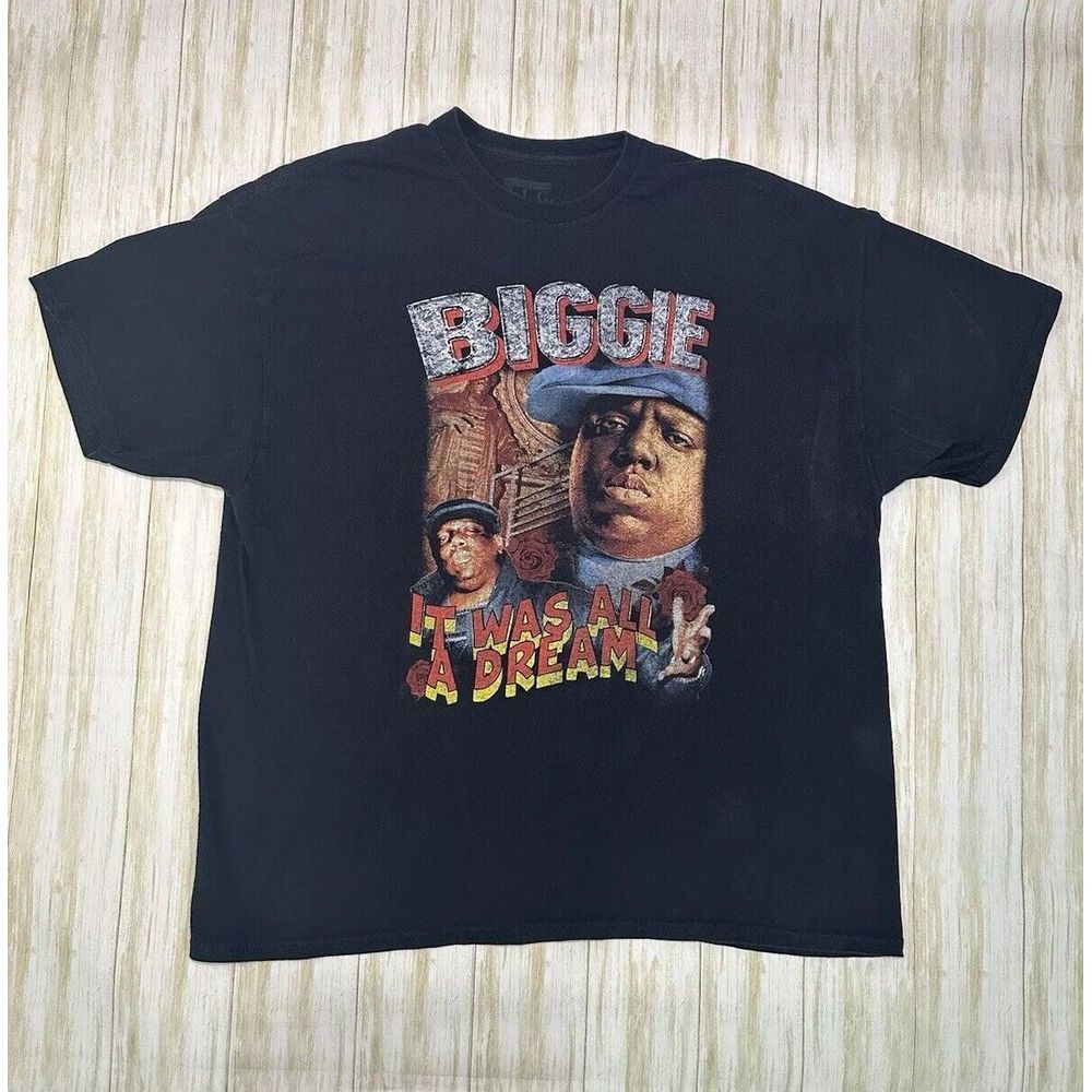 Notorious B.I.G. It Was All A Dream Black Short‎ Sleeve Graphic T-Shirt Men's 2X